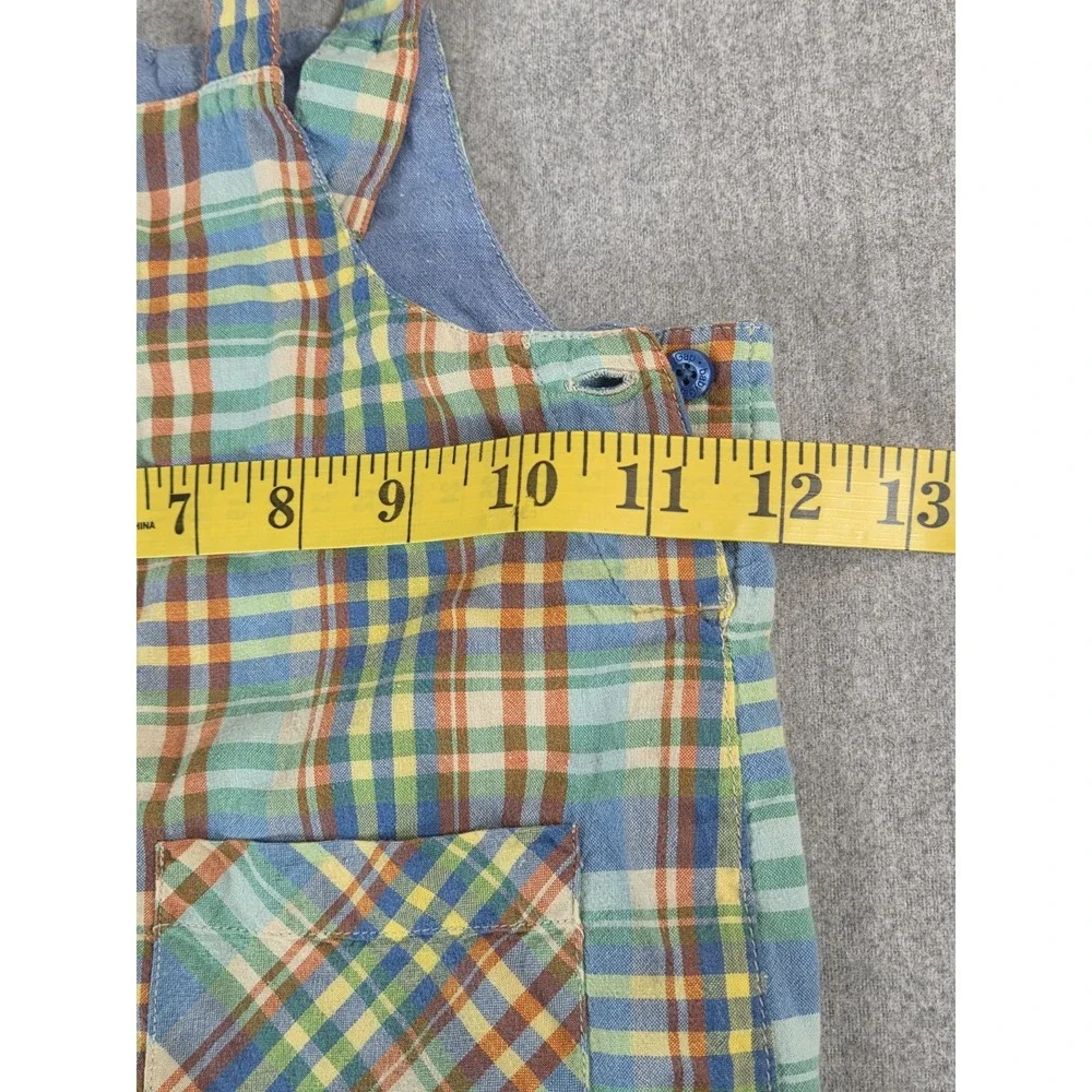 Baby Gap‎ Boys 12-18 Mos Pastel Plaid Overalls Lined Vintage 2003 Pockets Soft